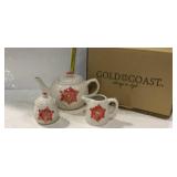 Gold Coast Three piece ceramic tea set, new in