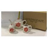 Gold Coast Three piece ceramic tea set, new in