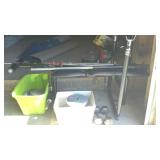 Weight bench set, having bench with leg curl