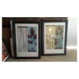 Pair of big framed wall decor prints, "Quiet