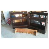 Group of 3 wall shelves, one shelf type with hat