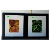 Two home decor designers framed prints, 17w x 19"
