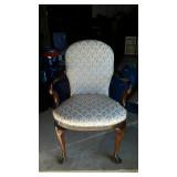 Formal Accent Chair, Queen Anne Footed armed with