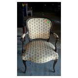 French Prov, Accent Parlor Chair, decor carved