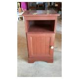 Bedside type cabinet, brown color with open top