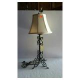 Designers home decor table lamp, iron works base