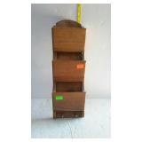 Pine wall hanging letter tray rack