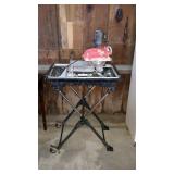 Husky brand tile saw with stand