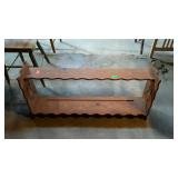 Wooden shoe rack with cats on the side measures