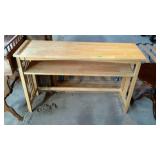 Blonde sofa table, measures 48 inches long, by 15