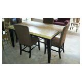 Dinning table with fake marble top, and four