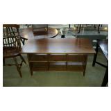 Pine coffee table with six cubby hole under