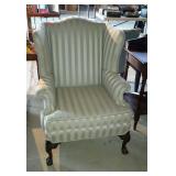 Nice formal wing back chair, having carved talon