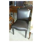 Black accent chair couple wear marks on fabric