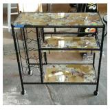 Mid Century style service cart, black metal