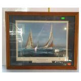 Framed print, "Yachts Of The Americas" measures
