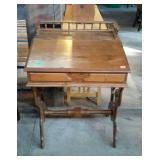 Modern oak writing desk, flip top gives access to