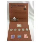 Thomas Jefferson official stamp and coin set
