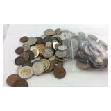 Bag of mixed coins foreign