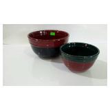 Ceramic mixing bowls, 9.5" and 7"