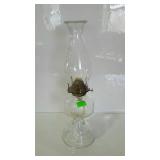 Glass oil lamp, 17" tall