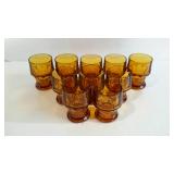 Fostoria "Honeycomb" amber glasses, 1p total