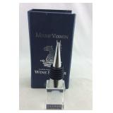 Etched crystal wine stopper Mount Vernon