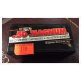 .50 magnum 20 center fire cartridges.50 action