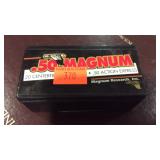 .50 magnum 20 center fire cartridges.50 action