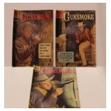 Three Dell 10 cent Comics -"Gunsmoke" Aug-Sept