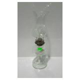 Glass oil lamp, 17" tall