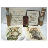 Picture and cross stitch group, two collectors