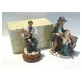 Ceramic music box and figurine. Physician with