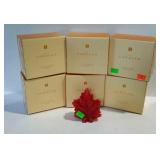 Avon maple leaf candles, six in boxes. Autumn