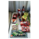 Nascar collectibles - license plate, playing cards