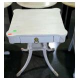 White painted wood stand, with gold colored lions