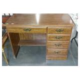 Knee hole desk, with five drawers, measures 42