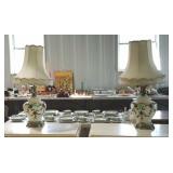 Two home decor designer Lamps with fabric shades
