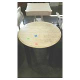 Marble top stand, measures 26 inches in diameter,