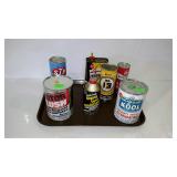 Oil cans advertising lot, unopened cans of