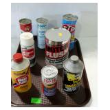 Oil products advertising cans group, 8 total cans