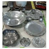 Collection of aluminum dishware, center bowl,