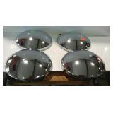Set of 4 stainless moon hub caps, 10.5" dia