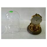 German made anniversary clock glass dome top