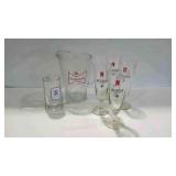 Beer advertising- Budweiser pitcher, Lowenbrau mug