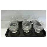 Set of six shrimp cocktail glasses with inserts