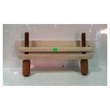 Large wooden double screw vise. 24" wide.