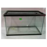 Ten gallon aquarium with metal mesh top.