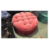 Ottoman deep button tuck plush top with fringe