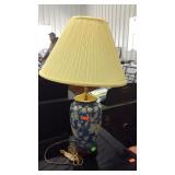Table Lamp, Asian decor design, blue with white